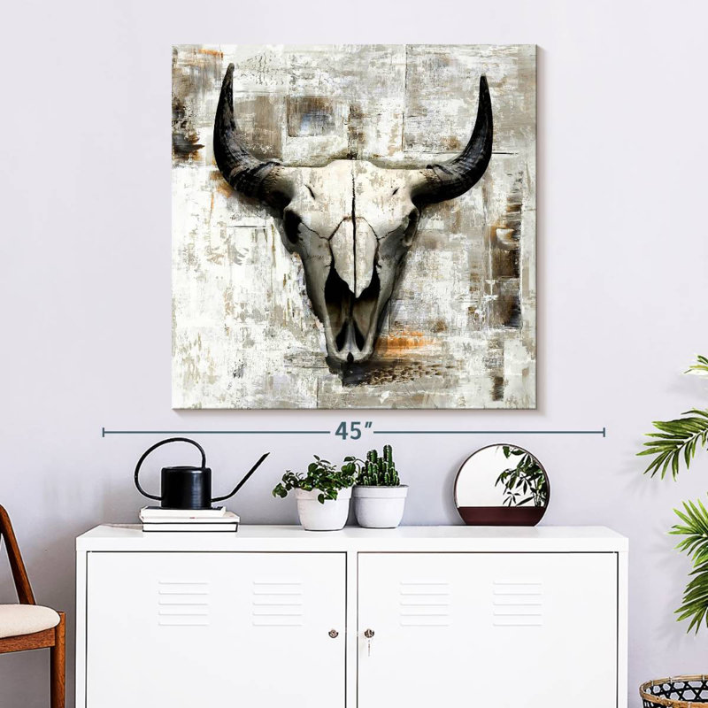 White Cowskull, 33" H x 33" W