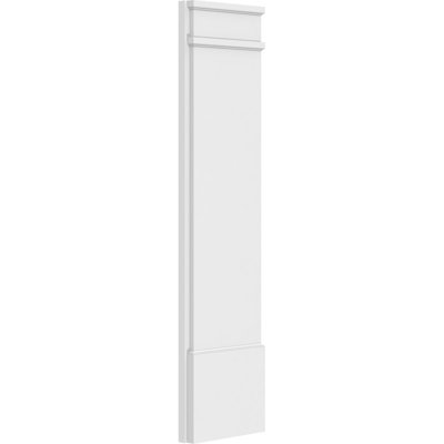 TruCraft Plain Pilaster w/ Decorative Capital & Base, 12"W x 48"H x 2"P Base Can Be Trimmed Up To 6 5/8", Architectural Grade PVC, Sold As Pair