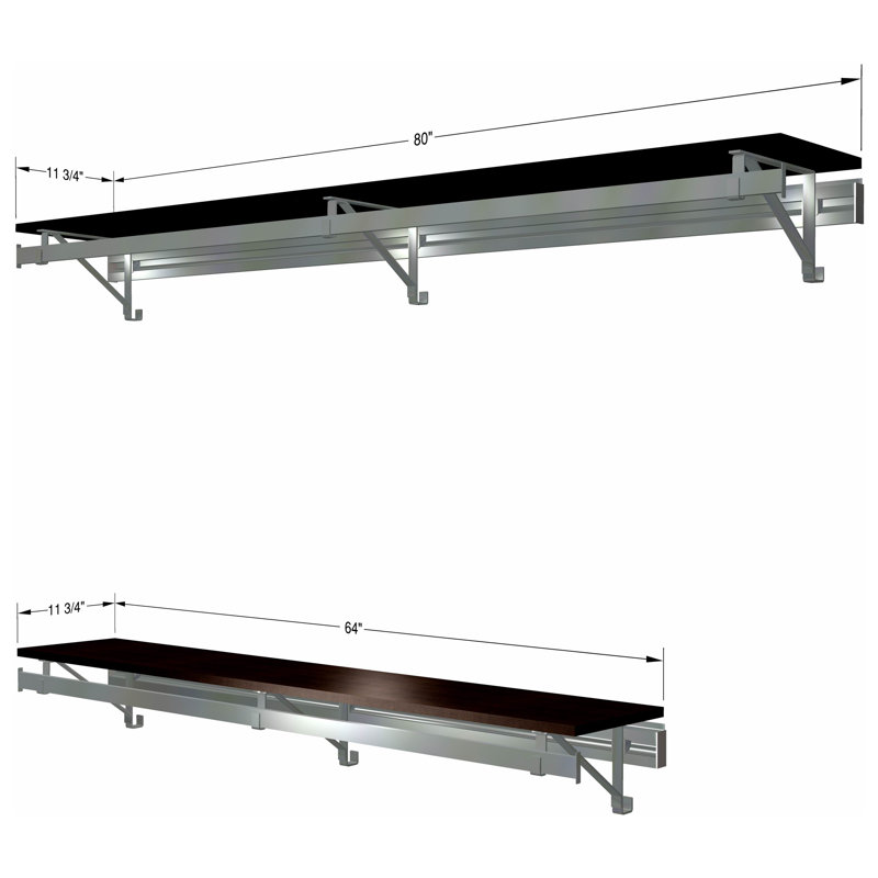 Système de garde-robe à double tablette avec suspension longue (bas 16 po plus court que haut), Espresso
