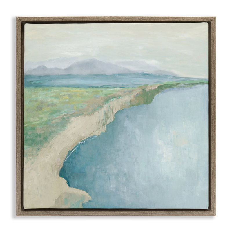  «Curving Shoreline Landscape», art mural encadré sur toile flottante par Jacob Q, H 18 po x l 18 po