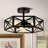 Lepe 3-Light Dimmable Black Cage Semi Flush Mount Ceiling Light Fixture