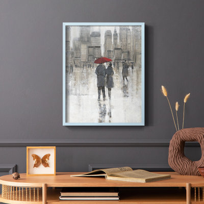 «Rain in The City I», reproduction encadrée - bois massif