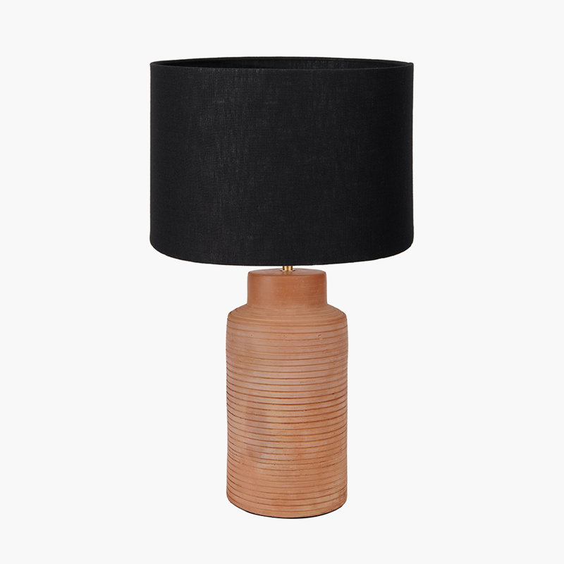 Ceramic Table Lamp, Orange, 23.62" H x 13.78" W x 13.78" D, Black