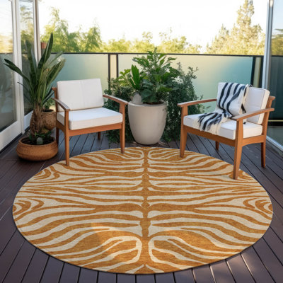 Tapis intérieur / extérieur orange lavable Solstice 