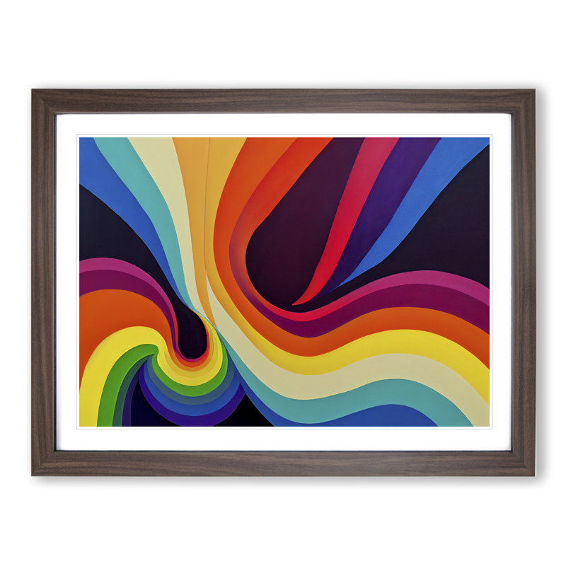 Abstract Rainbow Art Vol.3 - Framed Print, 34cm H x 46cm W x 2cm D, Walnut