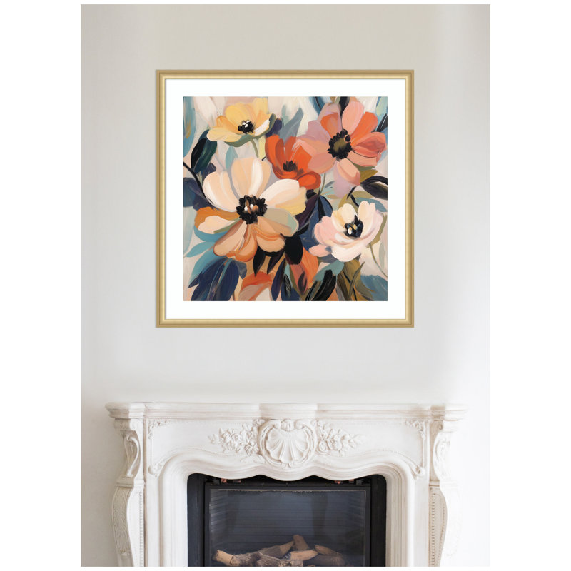 «Garden Bloom Abstract Bouquet III» par The Creative Bunch Studio, reproduction d'art encadrée