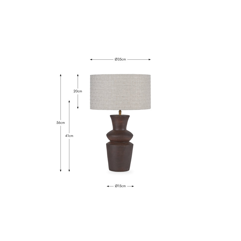 Aditi Dark Brown Curved Terracotta Table Lamp