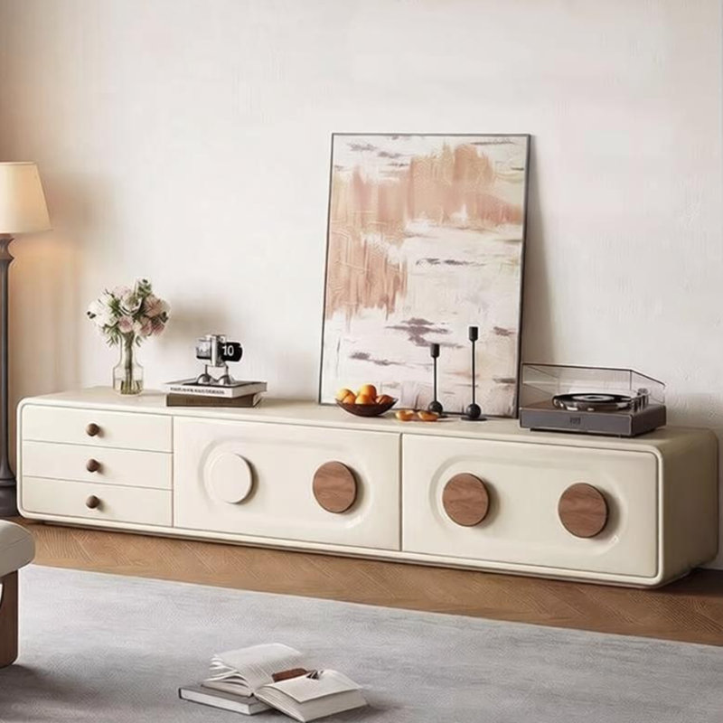 Meuble télé avec rangement crème français, H 15,75 po x L 78,74 po x l 15,75 po