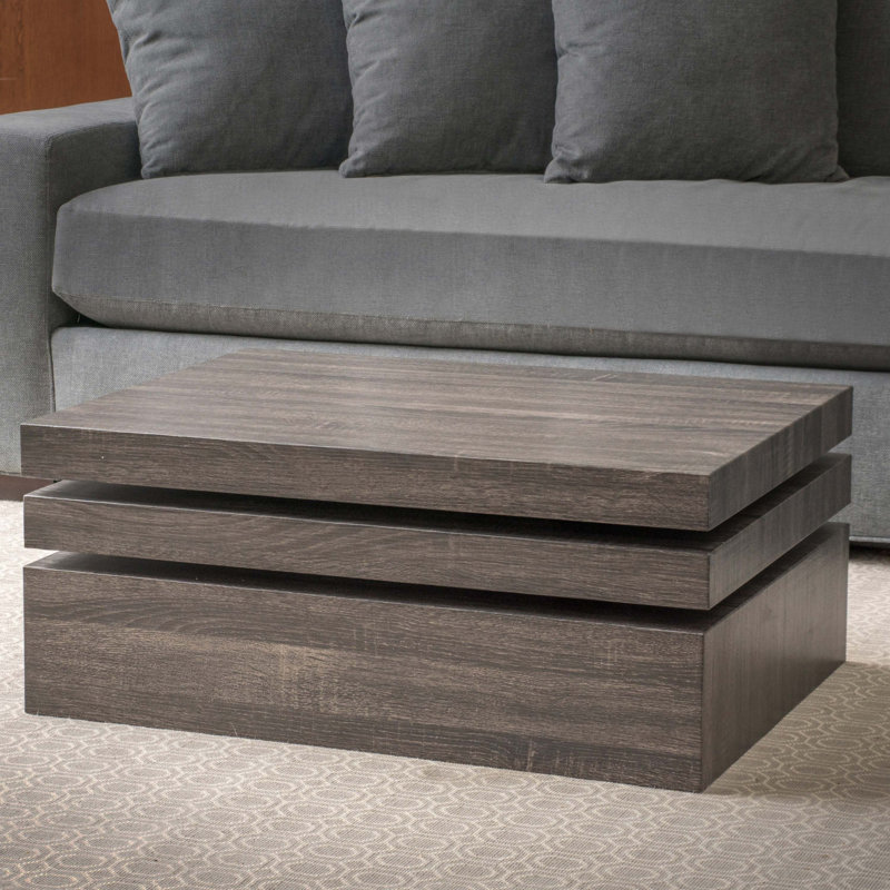 Table basse avec plateau tournant, bois