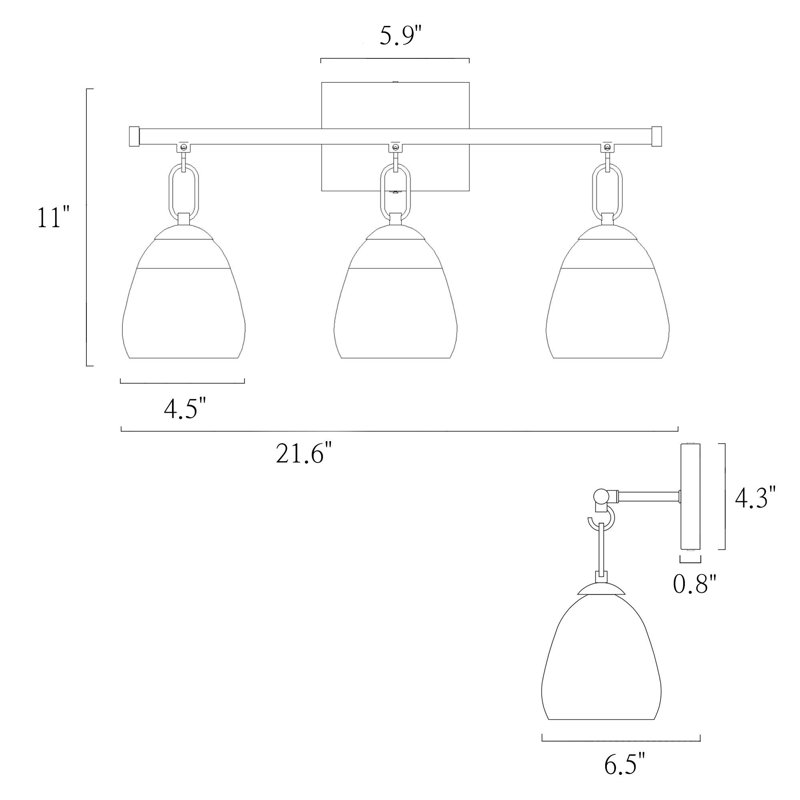 Cillin Dimmable Vanity Light, 3