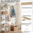 43" Vintage White Hall Tree with Bench & Shoe Storage, 5-Tier Shelves & 8 Hooks, 5-in-1 Entryway Coat Rack & Shoe Organizer for Mudroom-1023784186