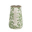 Vase en céramique blanc avec motif floral vert-131440649
