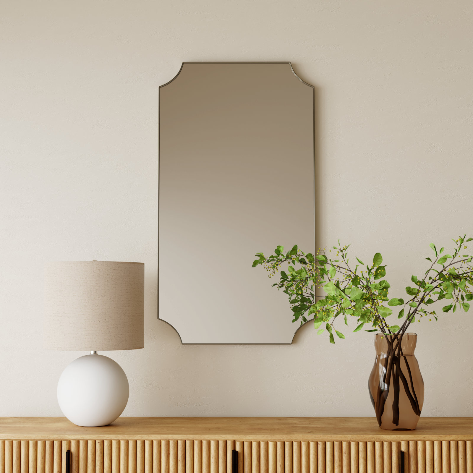 Letellier Accent Mirror, Brass, 40.25” H x 22.25” W