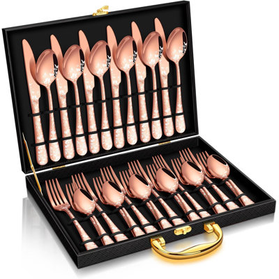 30-Piece Stainless Steel Flatware Set With Elegant Butterfly Design, Dishwasher Safe Mirror Finish Utensils For Everyday Dining And Entertaining
