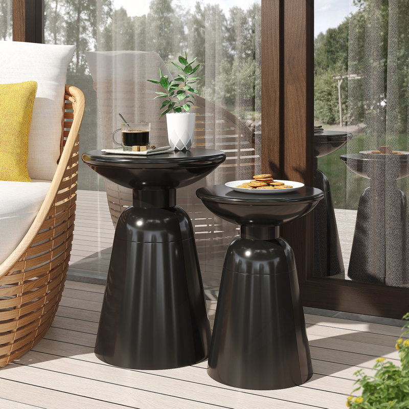 Metal S/2 End Table, Black