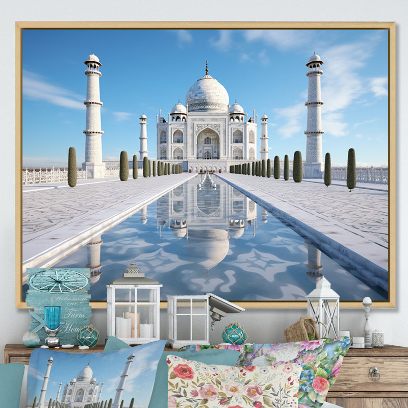 Art de l'Islam Taj Mahal II, H 24 po x l 32 po x P 1 po, Cadre naturel flottant