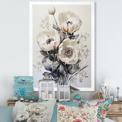 Minimalisme, tulipes blanches, symphonie III sur toile
