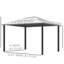 Pavillon de jardin 10X12 avec toit en polycarbonate et cadre en aluminium, créant un toit extérieur de 10 pi x 12 pi, cadre pour terrasse arrière