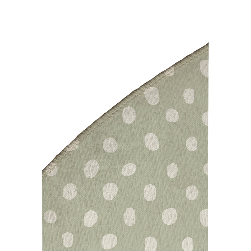 Dot Lyfe Non-Slip Outdoor Rug, Round 5'