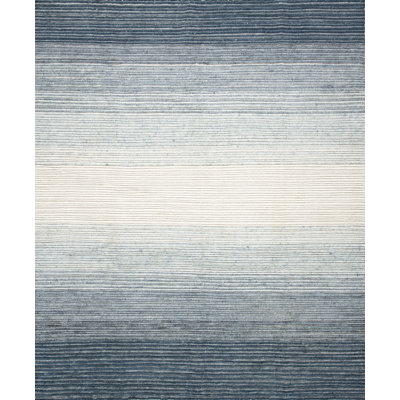 Lagos Wool Ombre Area Rug in Gray Blue/Light Blue/Ivory