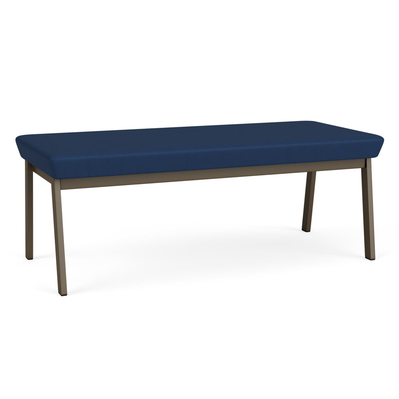 Banc en métal Newport, Bleu impérial Patriot Plus - vinyle facile à net, Bronze