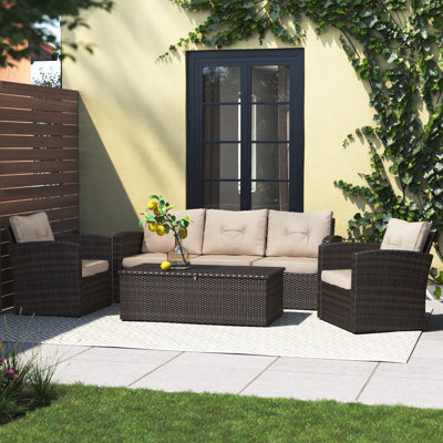 Derwin 5 - Person Patio Conversation Set with Cushions