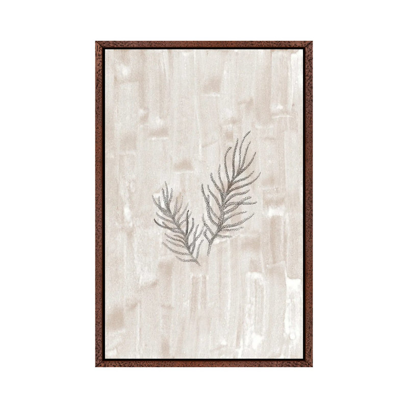 Neutral Fir-Needle 1 Piece Painting on Canvas, 101.6cm H x 66.04cm W x 3.81cm D, Classic Brown Wood Framed