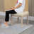 HOMCOM 16" Vintage Ottoman, Tufted Foot Stool With Upholstered Seat, Rustic Wood Legs For Bedroom, Living Room, Beige