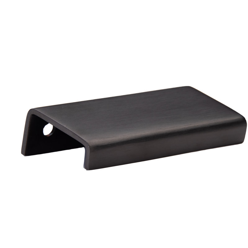 Modern Cabinet Finger Edge Pull, 3.15, Satin Black