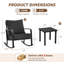 Ensemble de conversation 3 pièces pour l'extérieur avec 2 chaises berçantes en métal-1363071523