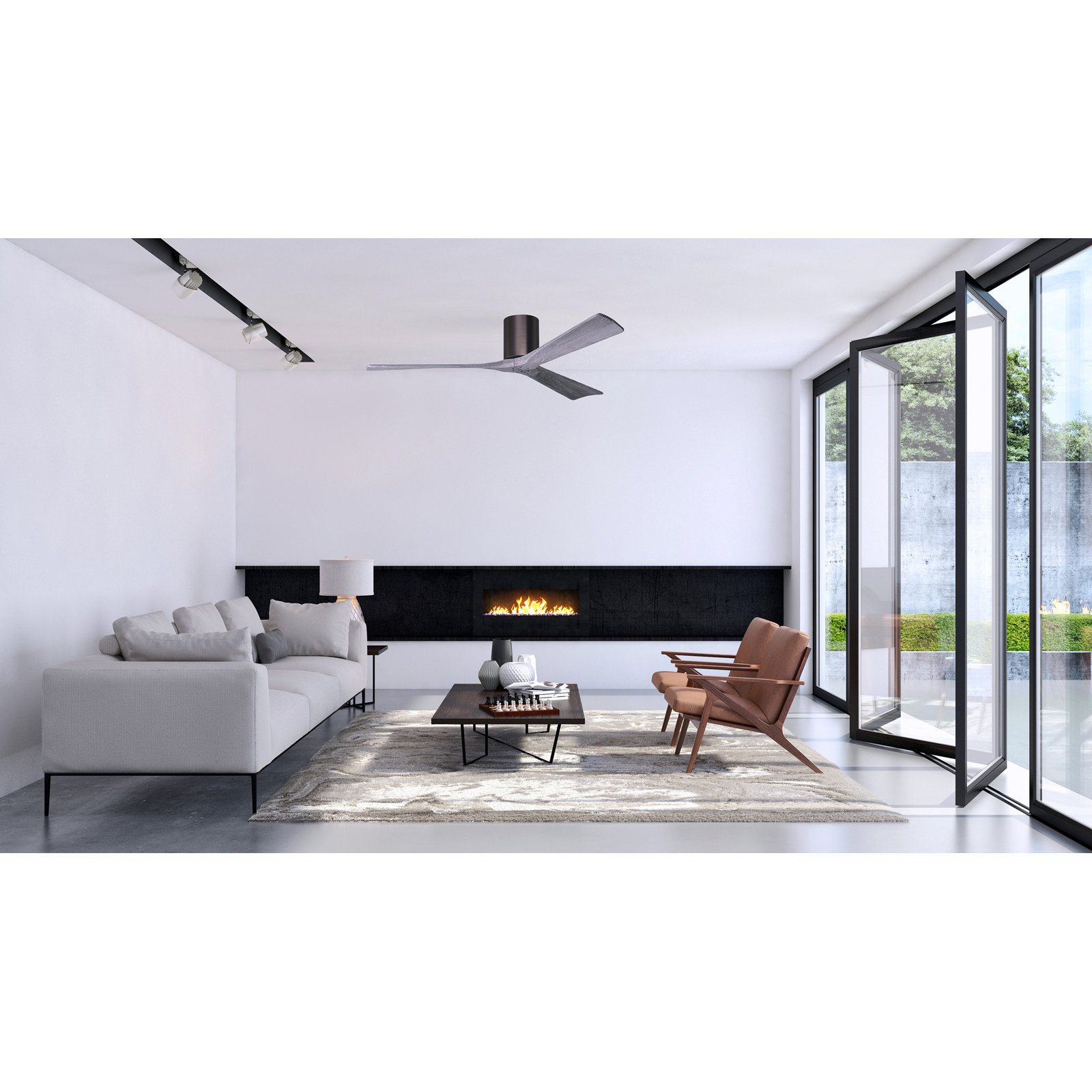 Olivier 3 Blade Ceiling Fan, Brushed Bronze, Barn Wood Tone, 60"