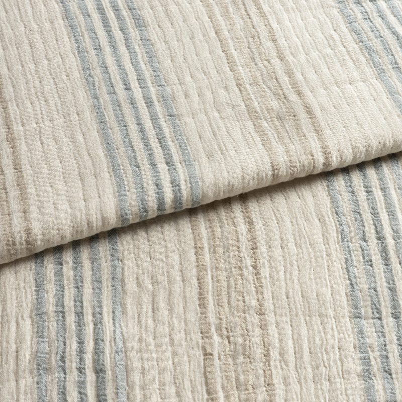 Couverture à rayures bleues Breeze, 112" L x 91" W