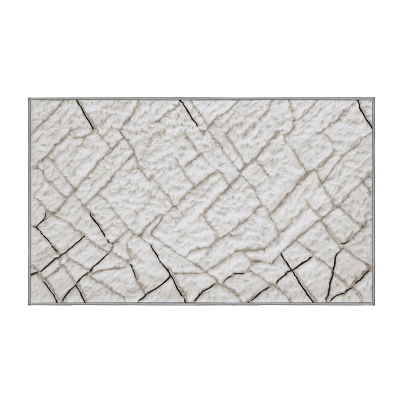 Machine Washable Gray Area Rug, Rectangle 8' x 12'