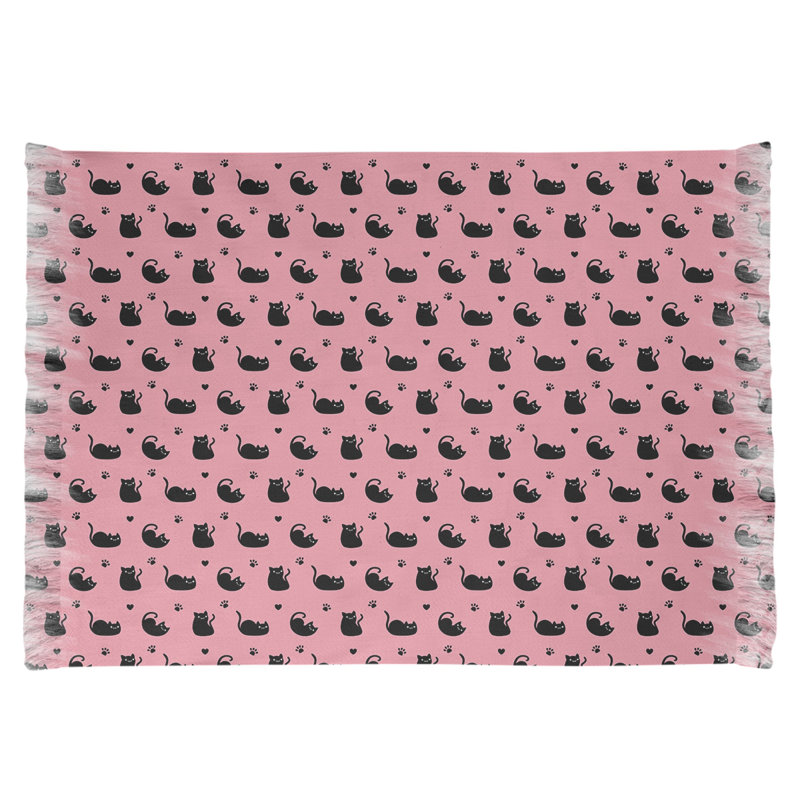 Tapis rose à motif de chat Mcguigan, Non