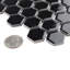 Metro 1" Hex Glossy Black 10-1/4 in. x 11-7/8 in. Porcelain Mosaic Tile