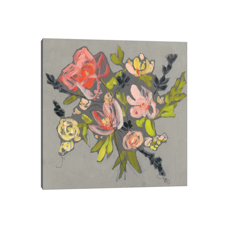 Blush And Paynes Bouquet I by Jennifer Goldberger - Wrapped Canvas Print, 45.72 cm H x 45.72 cm W