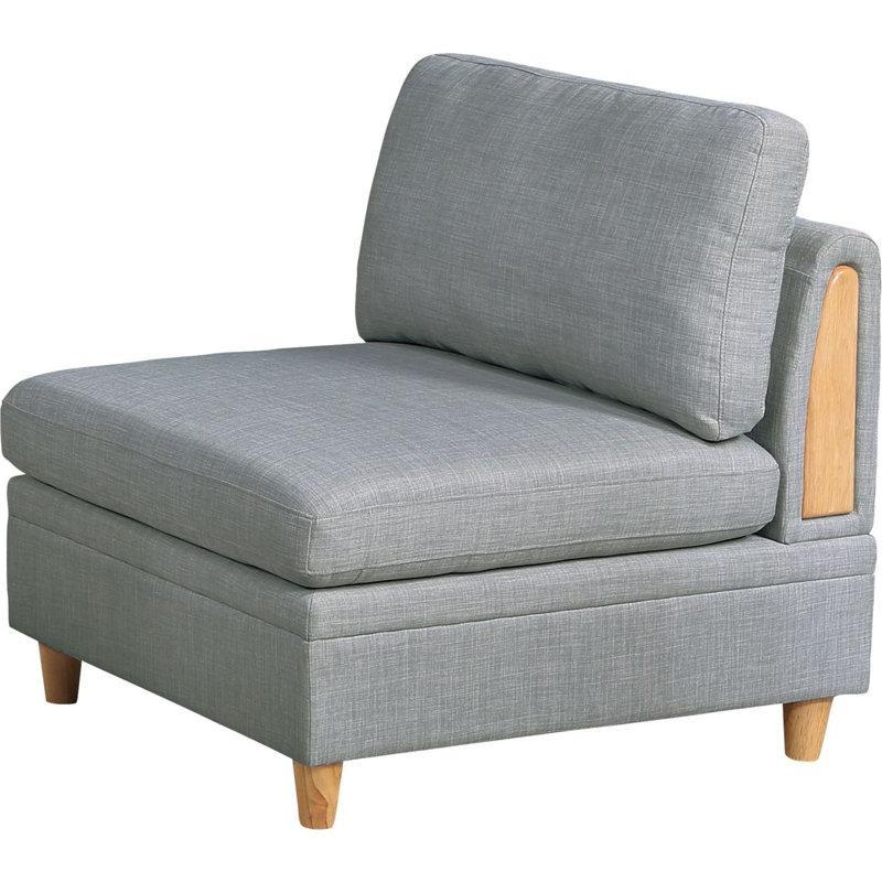 Fauteuil sans accoudoirs Living Room Furniture, Tissu gris pâle