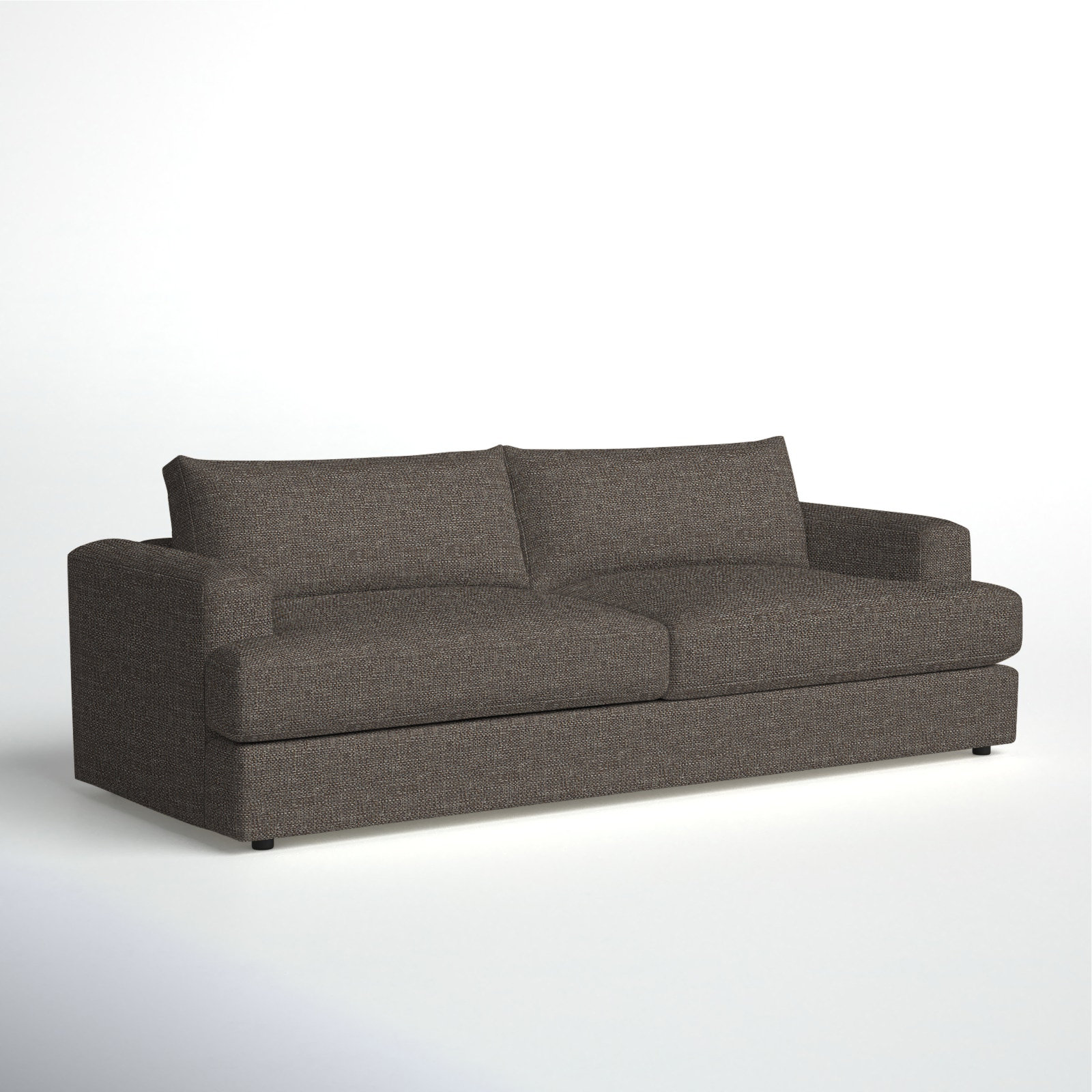 Cayden 96'' Upholstered Sofa, Drusky Charcoal Sustain® Basketweave