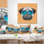 Drôle de chien avec des lunettes bleues - Coussin imprimé animal-30744873-30744877