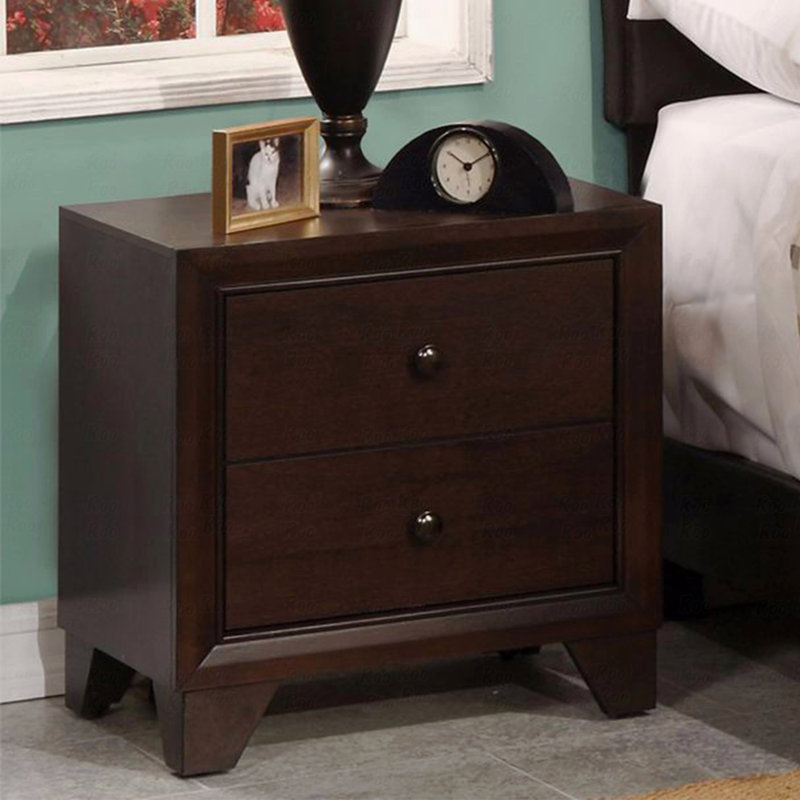 Woodenen Bedroom Nightstand With 2-Drawers