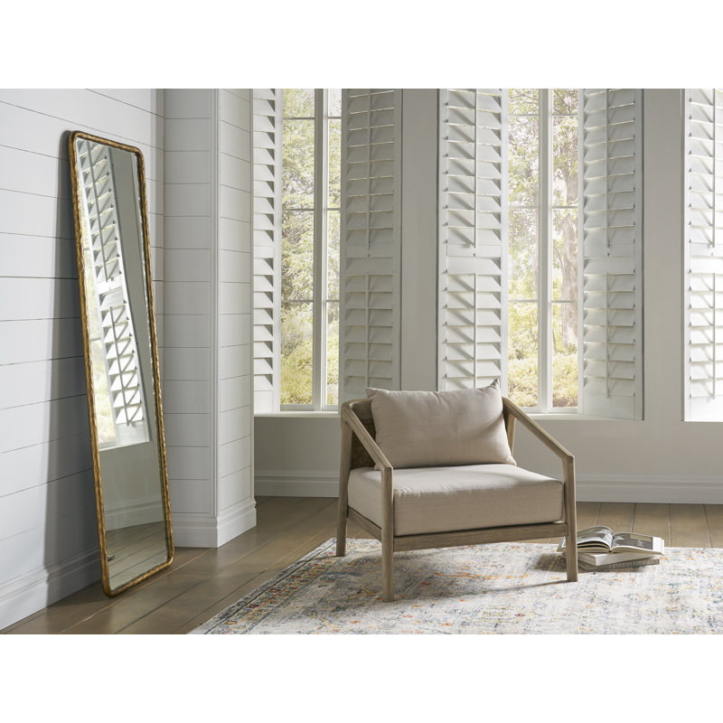Hammered Solid Wood Flat Wall Mirror, Black