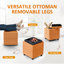 Fauteuil demi-tonneau pivotant avec repose-pieds en velours de 27,6 po de largeur Leticha-97744247