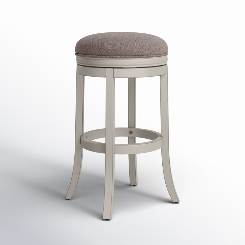 Katherine Swivel Bar Stool, Counter Stool (26" Seat Height), Beige Polyester