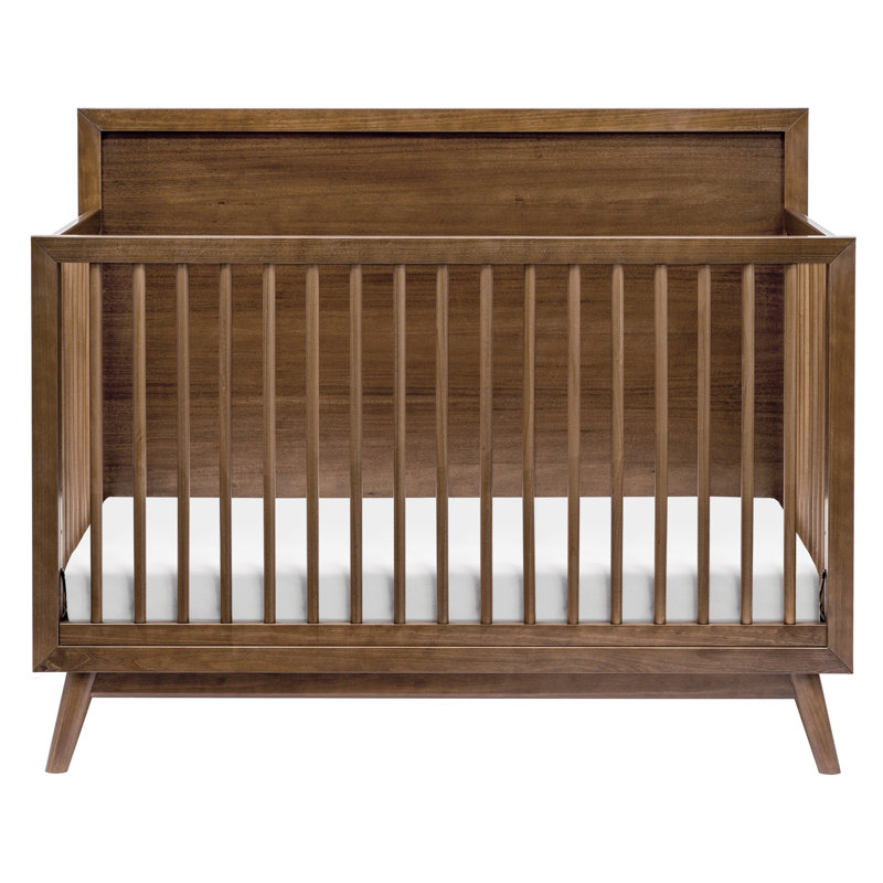Palma 4-in-1 Convertible Crib with Toddler Bed Conversion Kit, Natural Walnut