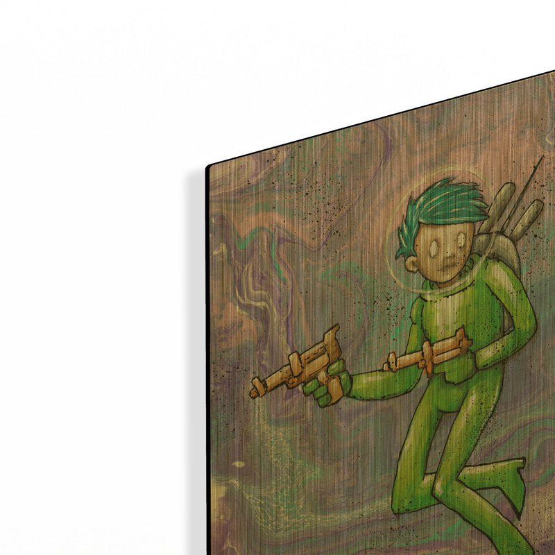  «Space Girl 2» par Craig Snodgrass, art mural en métal doré, 12 po x 16 po, 12 po x 16 po