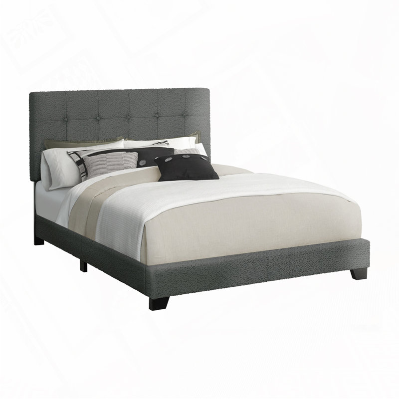 Boucle Upholstered Platform Bed