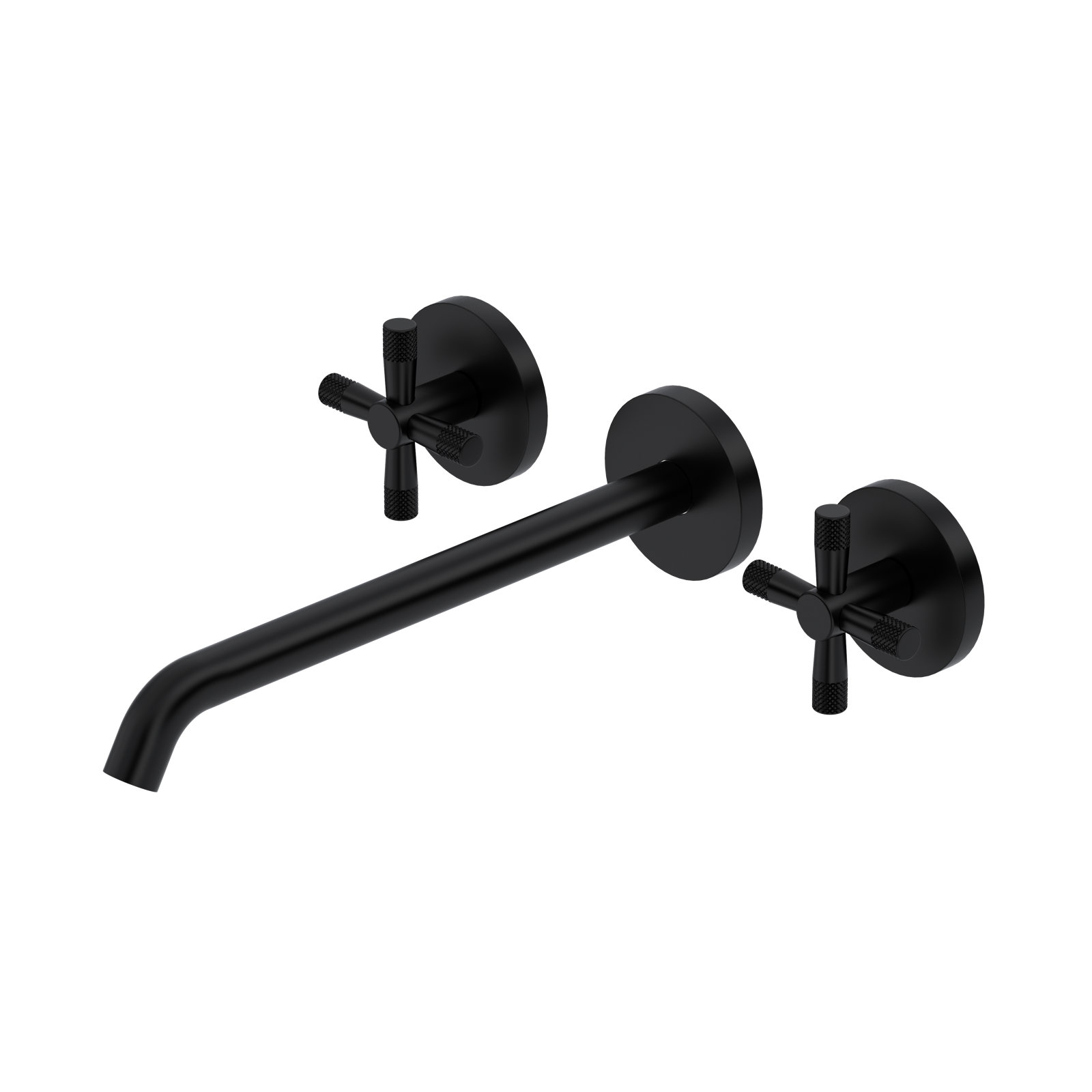 Terrell 2 Handle Wall Roman Tub Faucet, Matte Black