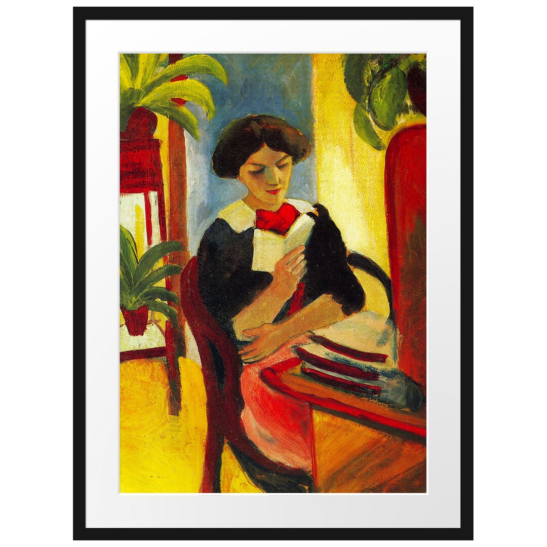 Gerahmter Kunstdruck Abstract Elizabeth Reading von August Macke