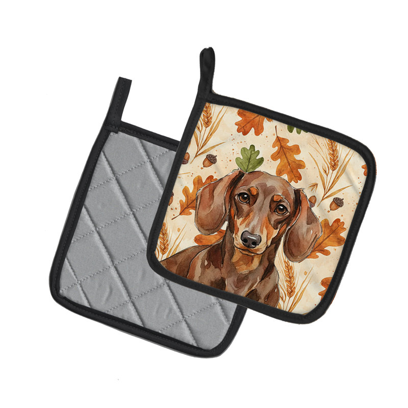 Paire de porte-casseroles chocolat et brun teckel