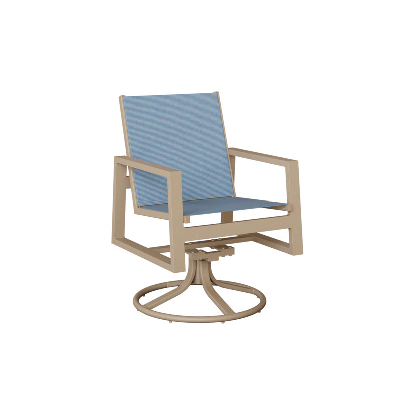 Chaise berçante pivotante berçante Vida de Berlin Gardens, Dupione près de la piscine, Sahara moucheté